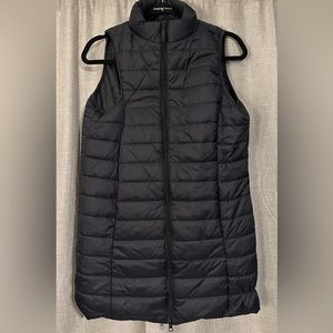 Boohoo Nylon Long Zip Up Vest - Black / size US 6 / UK 10